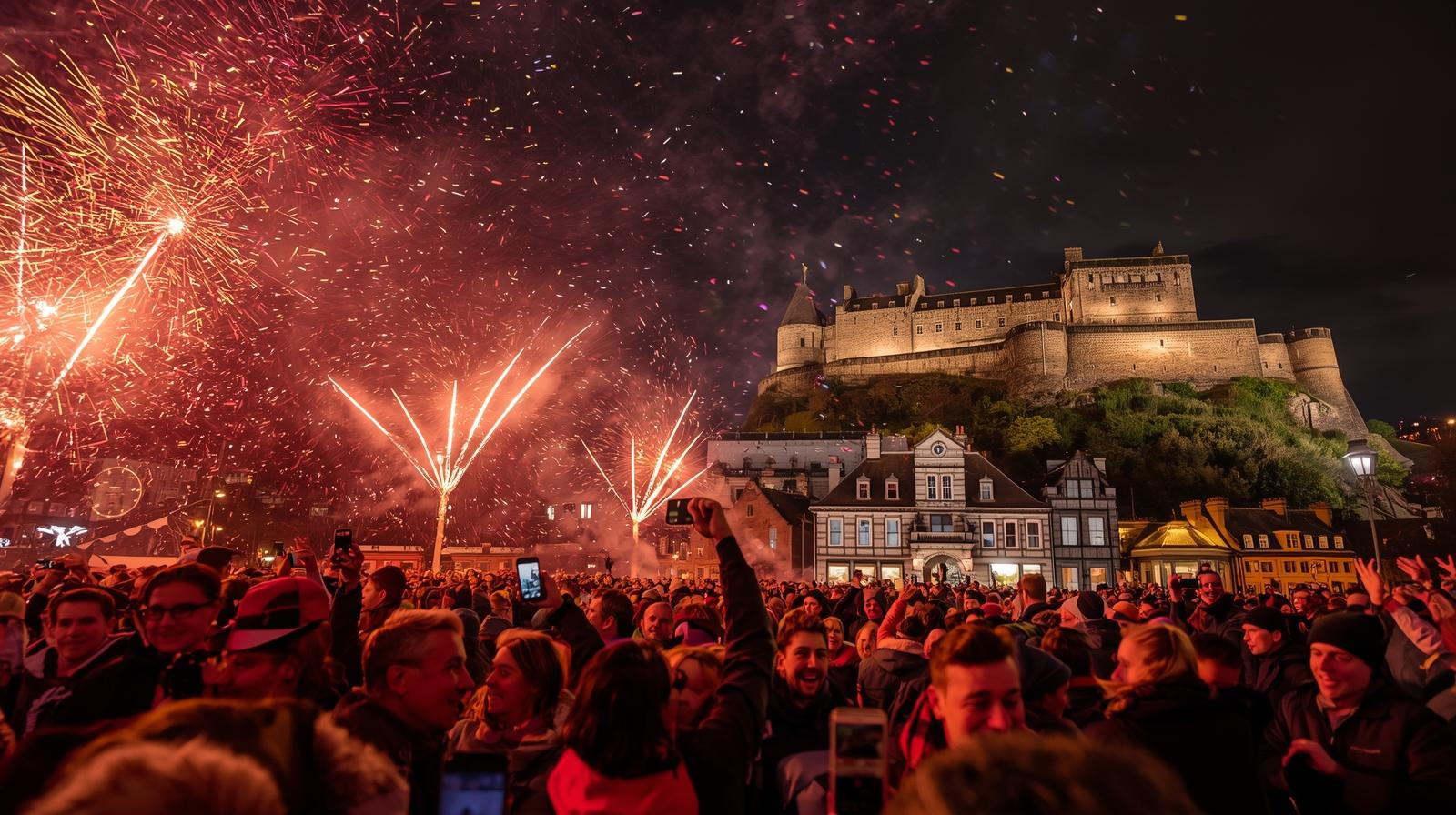 A crowd of people with fireworks in the background

AI-generated content may be incorrect.