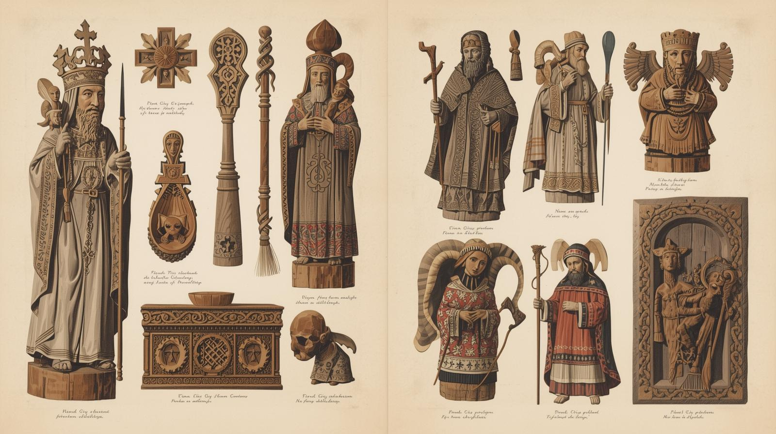 A collage of religious objects

AI-generated content may be incorrect.