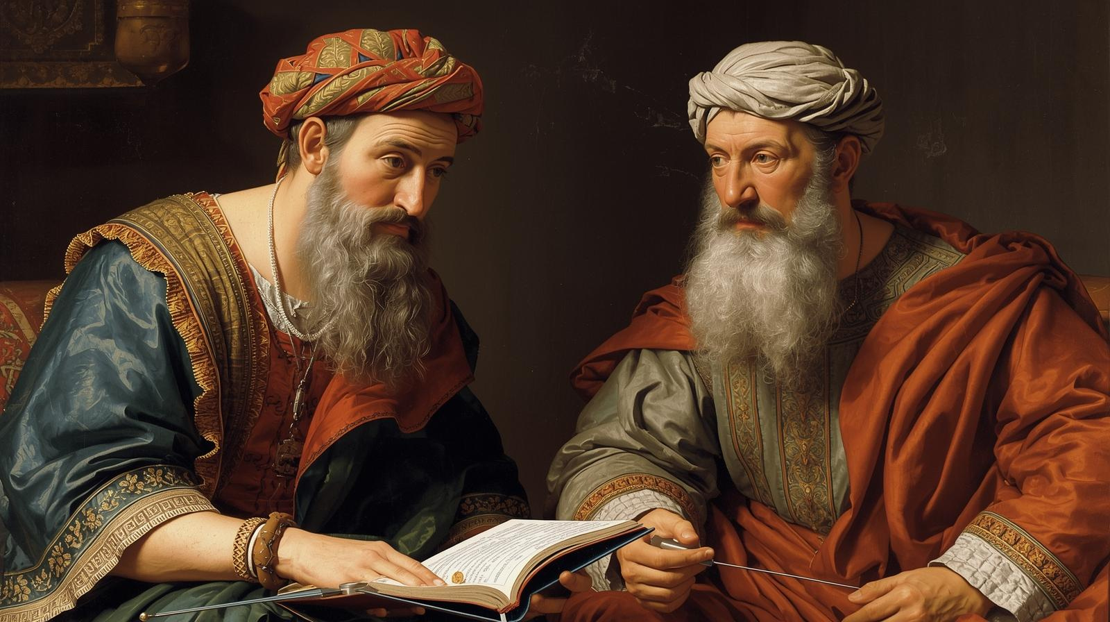 A couple of men wearing turbans

AI-generated content may be incorrect.