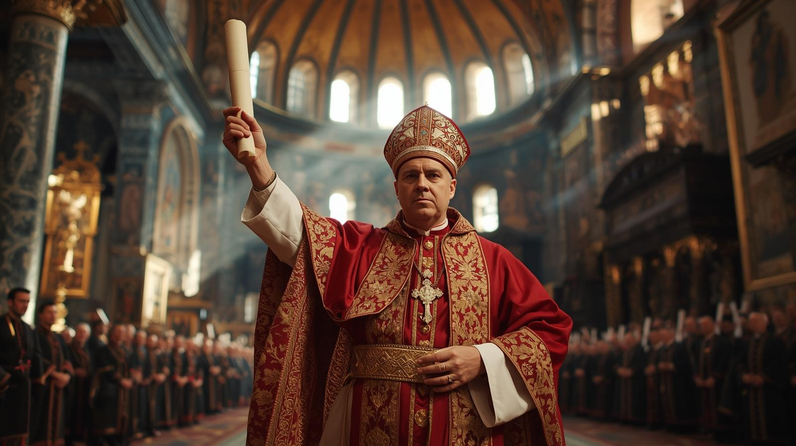 A person in a red robe holding a scroll

AI-generated content may be incorrect.