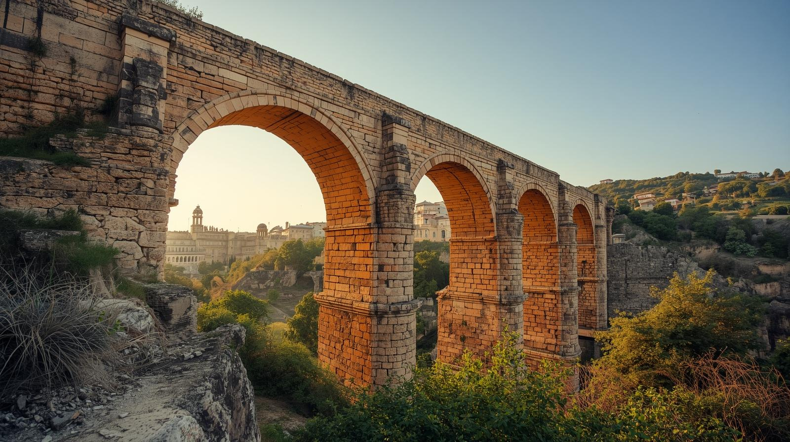 A stone bridge with arches

AI-generated content may be incorrect.